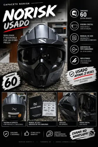 Capacete Norisk Darth 2 preto