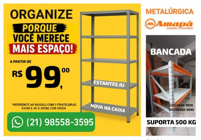 Estantes de Ferro / Aço | A partir de 99,00 | Nova na Caixa
