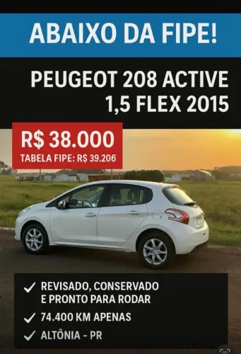 Peugeot 208 Active/active Pack 1.5 Flex 8V 5P 2015