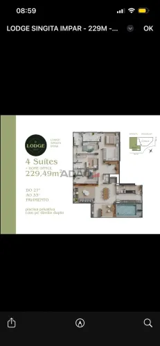 Ágio Lodge Vaca Brava Apartamento com 4 Quarto(s) e 6 banheiro(s) à Venda, 229.00 por R$ 2