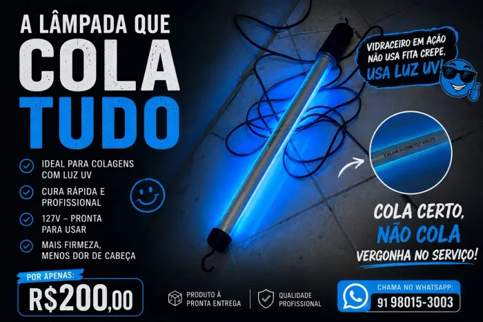 Lâmpada uv para vidraceiro