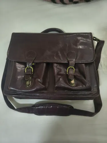Bolsa Maleta de Couro Legítimo Inglês Ashwood Conhaque