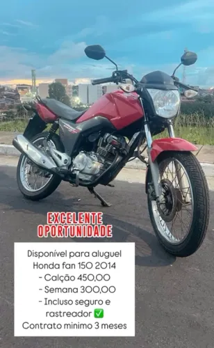 Locação Honda CG 150 FAN Esdi/ 150 FAN Esdi Flex 2015