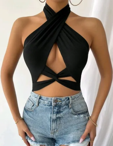 Top Amarração Preto