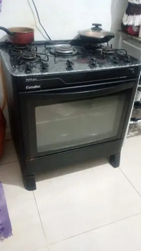 Fogão esmaltec tampo de vidro quebrado funcionando tudo!