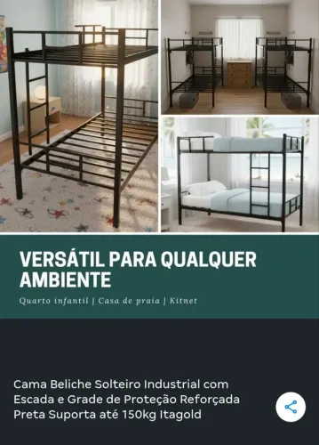Vende-se cama de solteiro beliche.