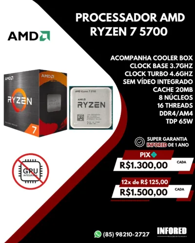 Processador AMD Ryzen 7 5700
