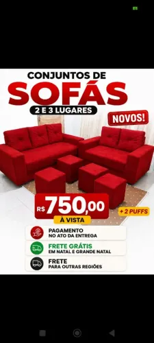 Na. Compra dos sofás de 2 e 3 lugares, ganhe os 2 puffs, leia a descrição.