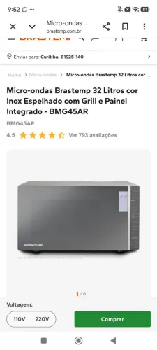 Microondas 32 litros Brastemp