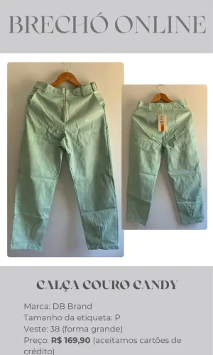 Calça Couro Candy Nova com Etiqueta