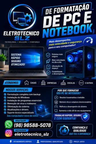 FORMATAÇÃO DE PC E NOTEBOOK