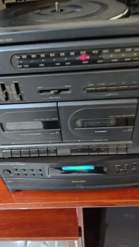 Microsysten Phico 5 em 1 Preto Vintage  com 2 caixas de som acústicas