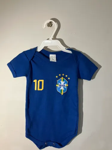 BODY INFANTIL BRASIL BODIES TAMANHO G E M AZUL COPA DO MUNDO