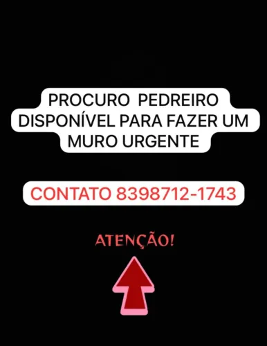 PROCURO PEDREIRO DISPONÍVEL