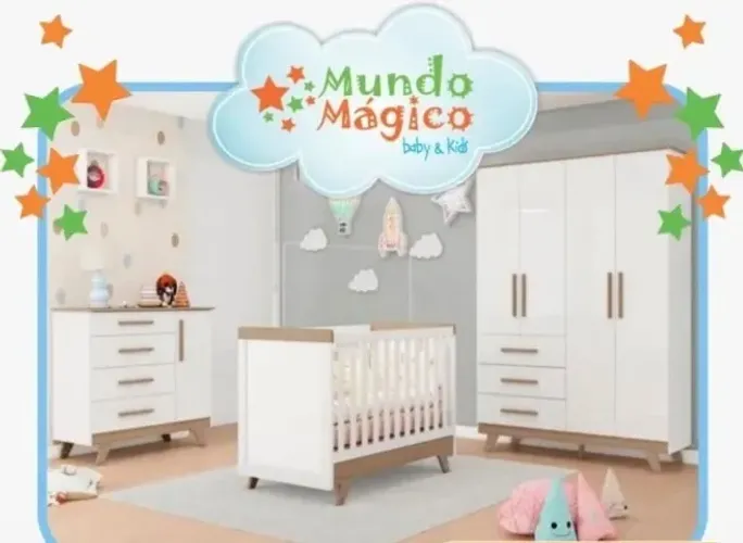 Berço americano 2 em 1 que vira cama com colchão 