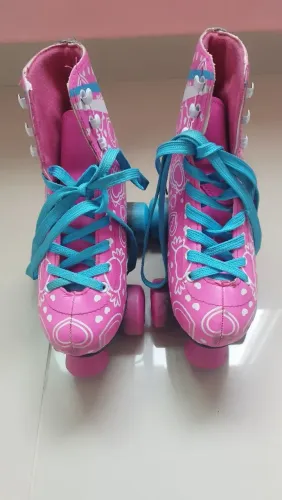 Patins feminino 4 rodas Roller profissional p/ iniciantes