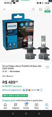 Farol Led H4 Philips original 