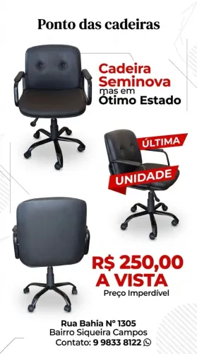 Vende cadeira de escritório seminova 