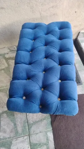 Puff banco banqueta com almofada 