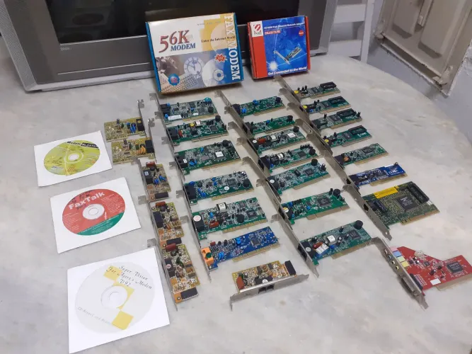 Lote de Placas de Pc Antigo 286 386 486 Pentium Pci Amr Som Fax Modem Rede Lan Ethernet