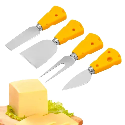 Kit para Cortar Queijo com 4 Peças - Jogo de Talheres para Cortar Queijo
