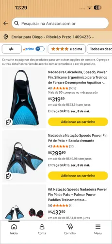 Nadadeira Natação (Nova sem uso) 38/39/40