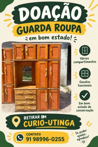 DOAÇÃO GUARDA ROUPA LEIA A DESCRIÇÃO!!