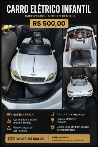 Carro elétrico infantil