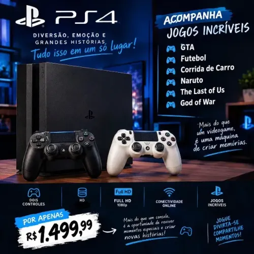 Ps4 slim (Semi novo) PERFEITO ESTADO!