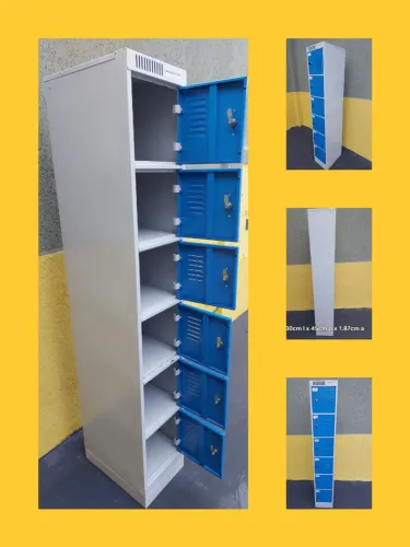 Armário locker 6 portas aço