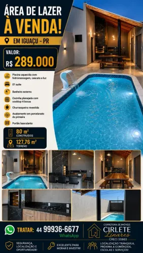 vendo excelente área de lazer em iguaracu