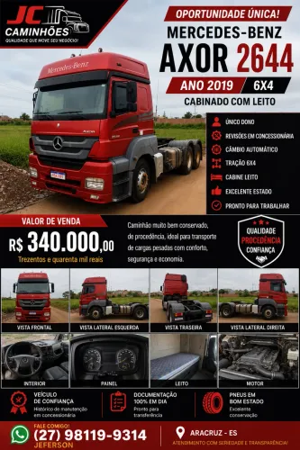 Merceds Axo 2644 ano 2019/2019