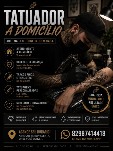 Tatuador profissional a domicílio