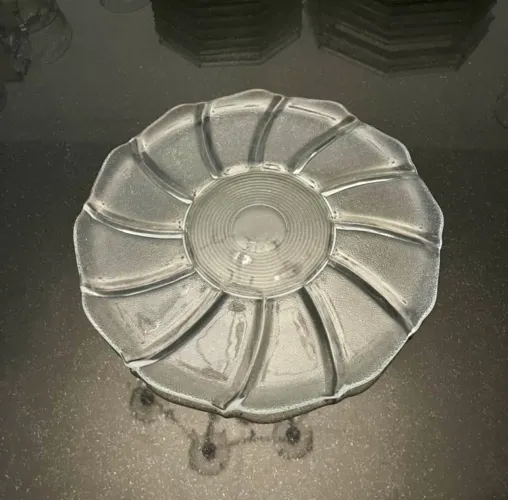 Prato de Vidro Girassol para Bolo