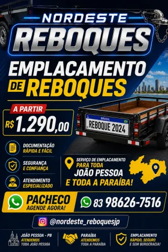 Emplacamento de reboque/carretinha