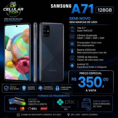 Oportunidade Imperdível Smartphone Samsung A71 Semi-Novo 128GB
