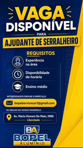 Contrate- se Ajudante Serralheiro