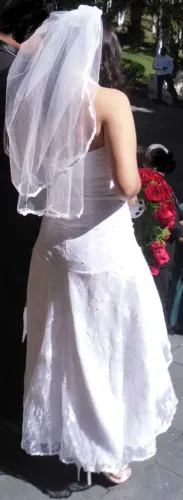 Vestido de noiva frente única Estilo Mullet