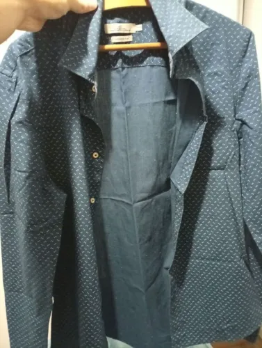 camisa social masculina p azul