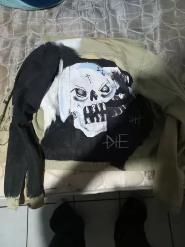 Jaqueta Jeans Lilpeep releitura never say die