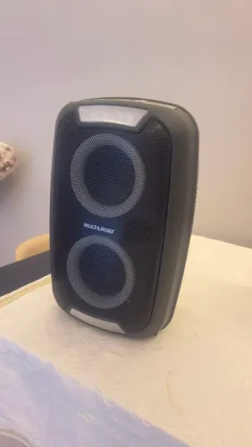 Caixa de Som Portátil Multilaser Bluetooth com LED e Entrada para Microfone