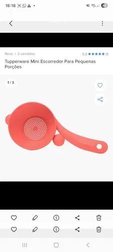 Escorredor tupperware para pequenas porções