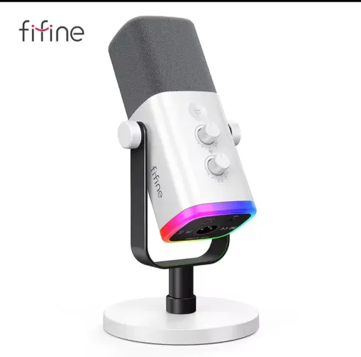 FIFINE AM8 Microfone Gamer USB/XLR Dinâmico Profissional para PC, Streaming e Podcast