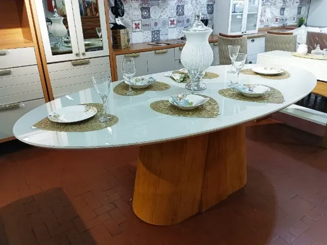 Mesa de Jantar Oval 08 Lugares Ryze.