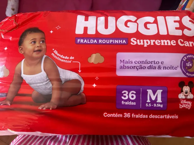 Pacote de fralda Huggies supreme care shortinho 