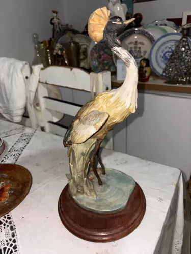 Escultura Porcelana Giuseppe Armani Florence - Crowned Crane (Grou-Coroado) Rara