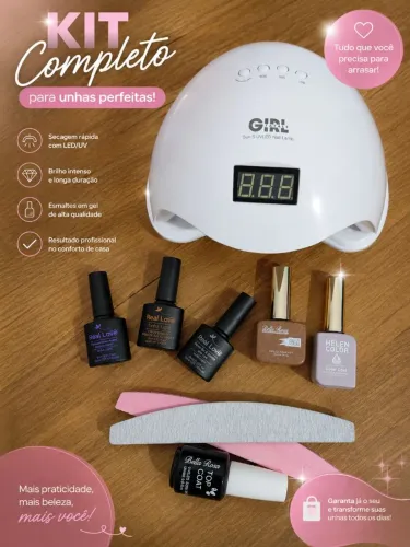 Kit unhas de gel completo profissional Cabine+Esmaltes gel