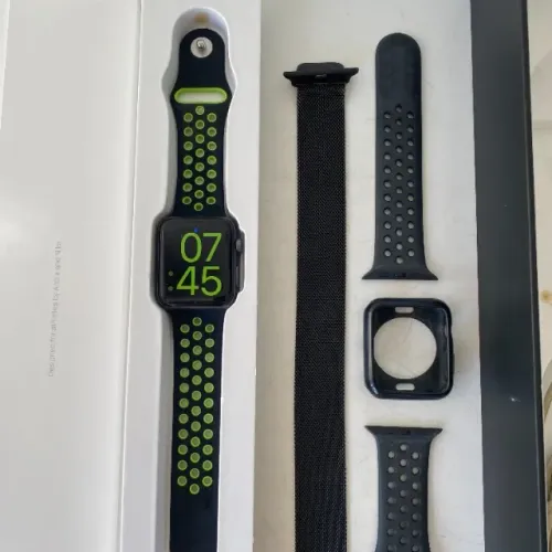 Rf010 Apple Watch Original Nike + Model A1758 c/ 3 pulseiras protetor carregador e caixa