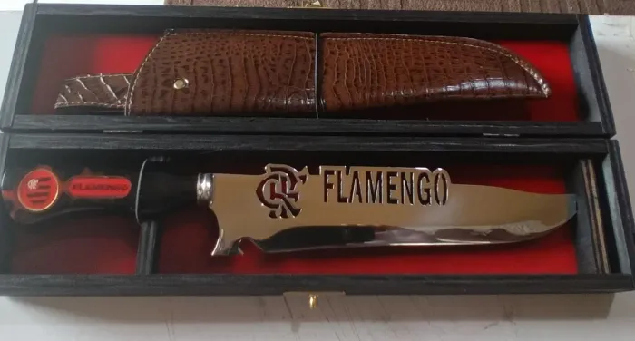 Faca Aço Inox + Bainha em Couro
