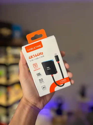 Dock portátil + hub 3 in 1 Nintendo Switch Cabletime